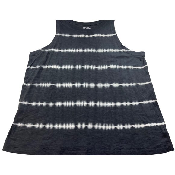 Time And Tru Womens XXL 20 Black & White Tie-Dye Tank Top 100% Cotton - Picture 1 of 10